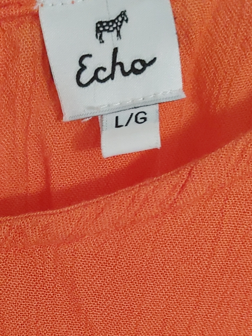 ECHO Coral Swim Cover-Up Size Large Cotton-Gauze Fabric 100% Vicose Resortwear - Picture 2 of 5